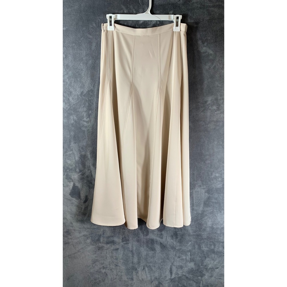 Banana Republic Factory Godet Sheen Midi Skirt Beige Tan Size 6 - Picture 6 of 10